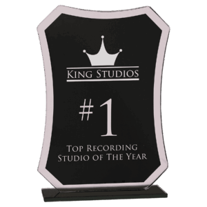 7 1/4" Black Rectangle Reflection Glass Award