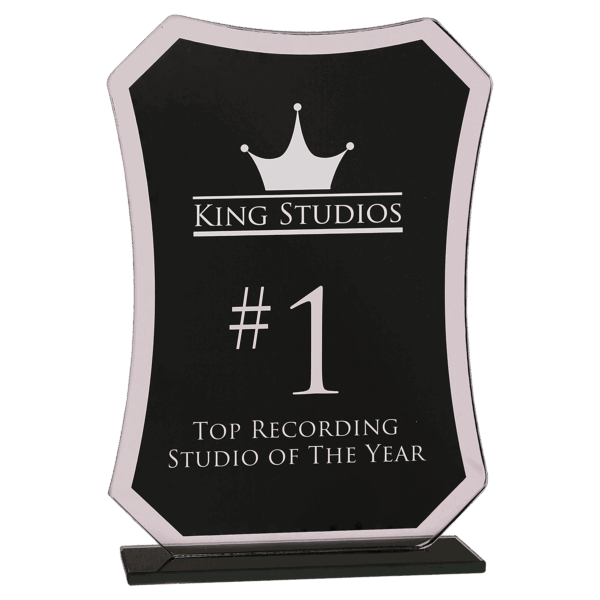 7 1/4" Black Rectangle Reflection Glass Award