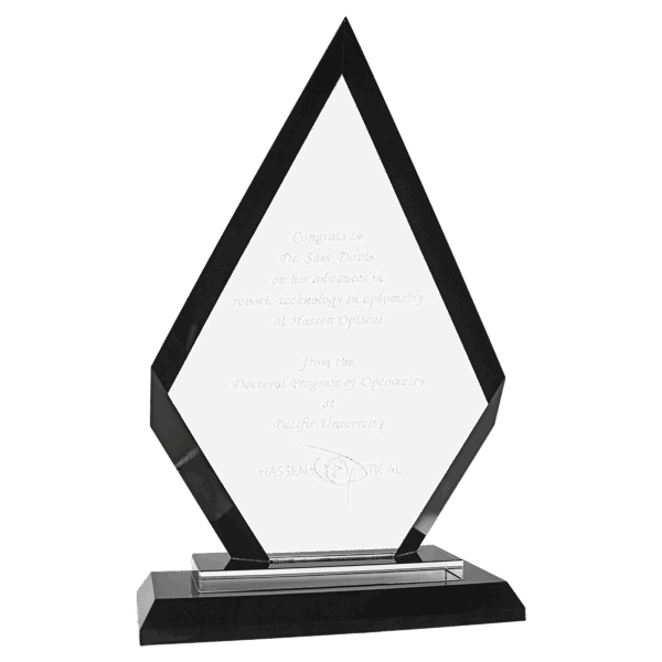 9" Diamond Black Regal Glass