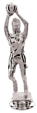 5 3/4" Silver Female Basketball Player
