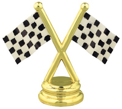 2 1/2" Color Crossed Flags Figure