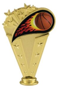 6" Color Basketball Flame Figure