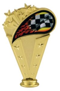 6" Color Racing Flag Flame Figure