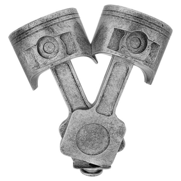 10" Antique Silver Piston Figure