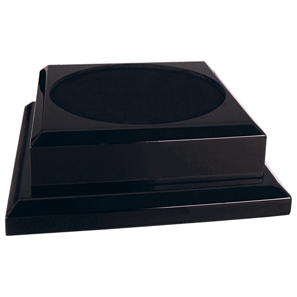 9" x 9" Black Royal Piano Finish Pedestal Base