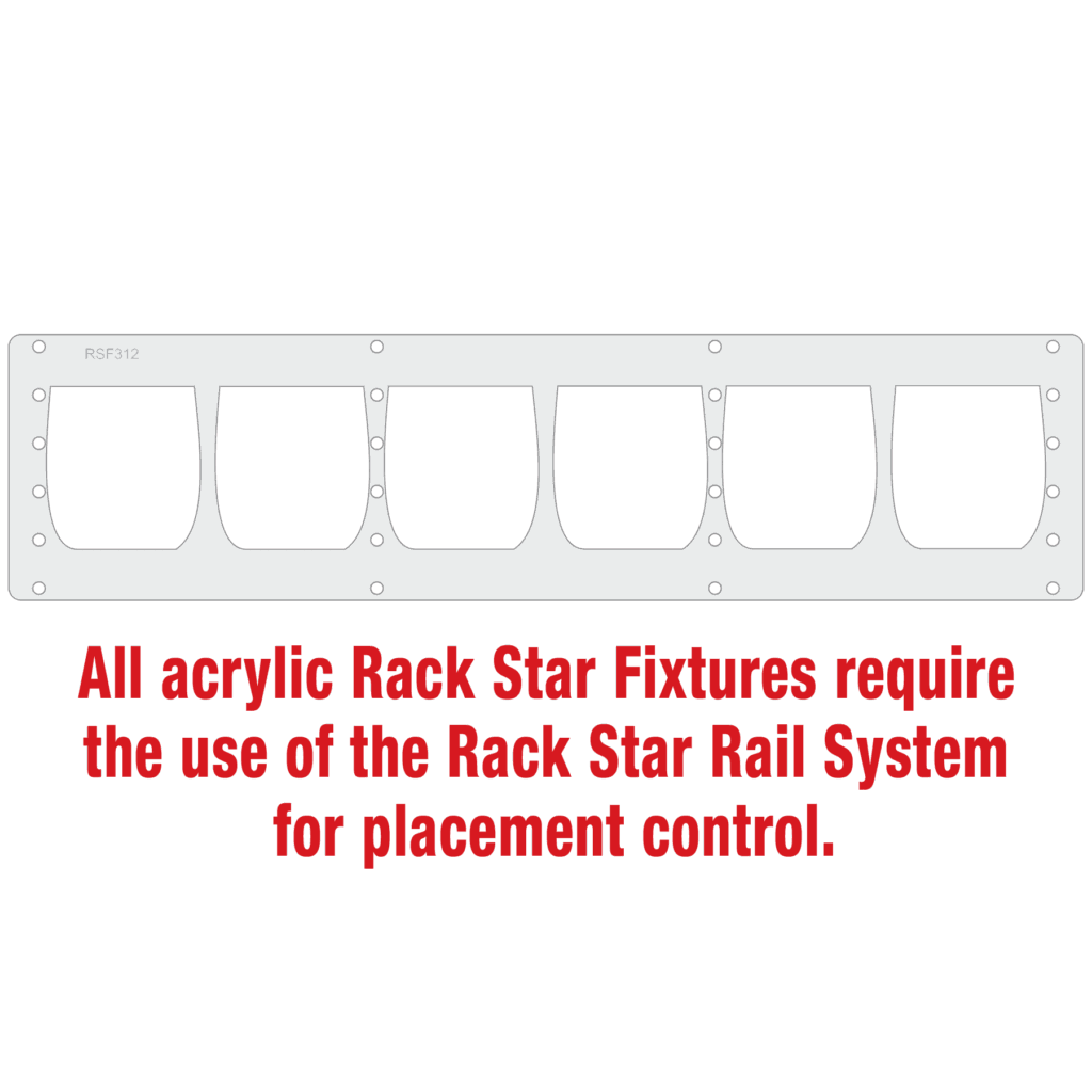 PCG117 10 oz. On The Rocks Glass Rack Star Fixture-Holds 6