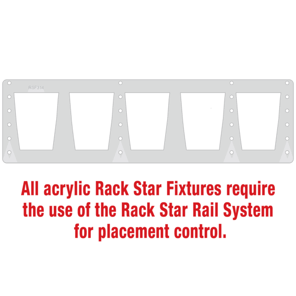 PCG119 12 oz. Double Old Fashioned Glass Rack Star Fixture-Holds 5