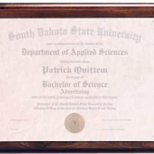 13" x 10 1/2" Cherry Finish Routed Plaque with 11" x 8 1/2" Plexiglass Window
