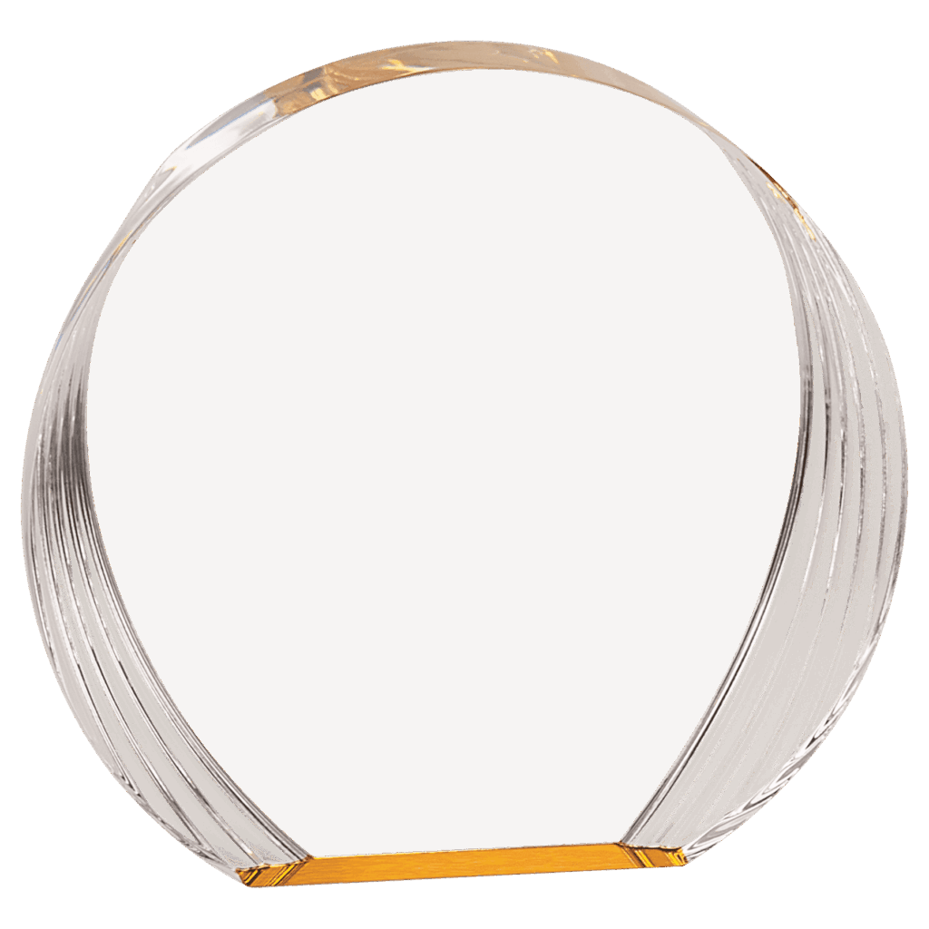 6 1/2" x 6" Gold Round Acrylic