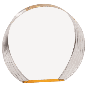 6 1/2" x 6" Gold Round Acrylic