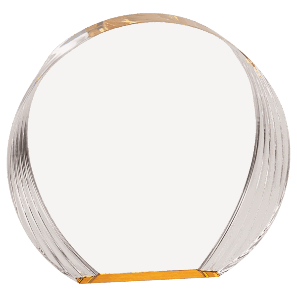 6 1/2" x 6" Gold Round Acrylic