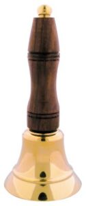 5 1/2" Brass School Bell with Wooden Handle