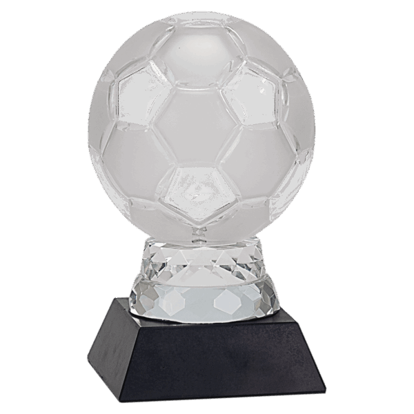 6 1/4" Glass Soccer Ball with Marble Base