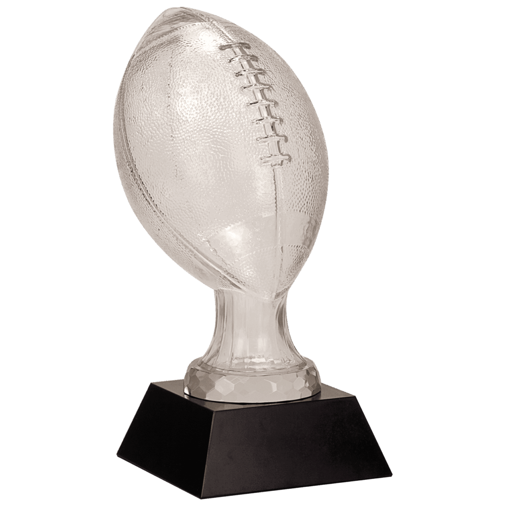 13 3/4" Glass Football with Black Marble Base