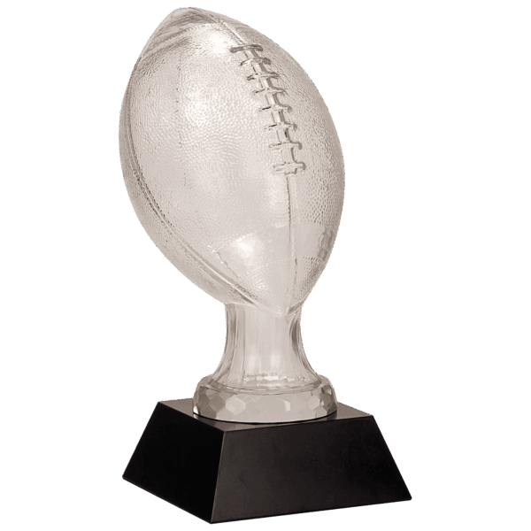 13 3/4" Glass Football with Black Marble Base