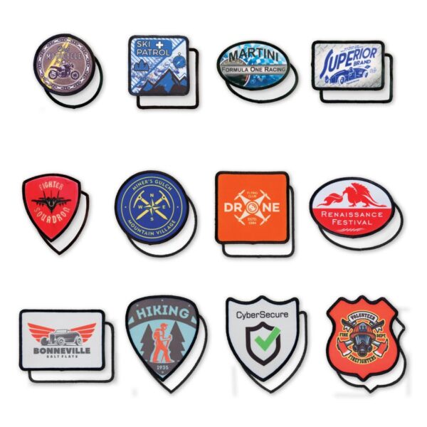 Sublimatable Patch with Adhesive & Black Border Sample Set