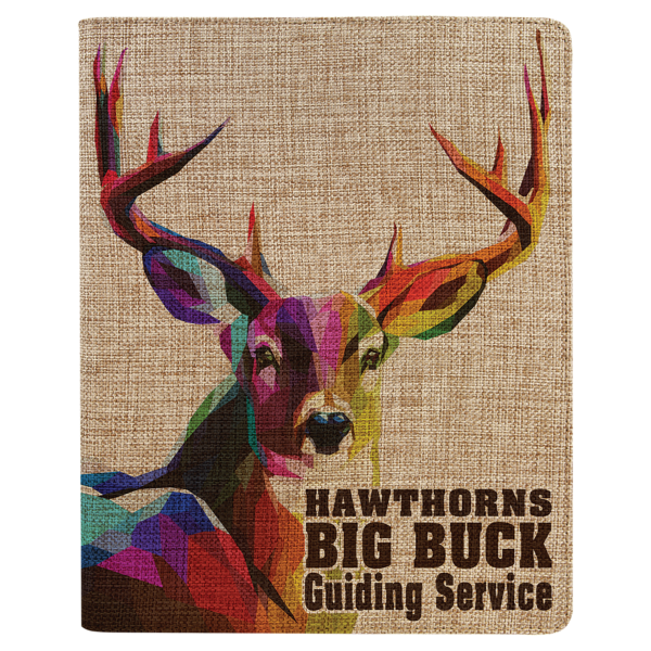9 1/2" x 12" Sublimatable Burlap Portfolio with Notepad