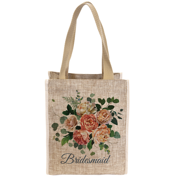 10" x 12" Burlap Sublimatable Gift Bag with 5 1/2" Gusset