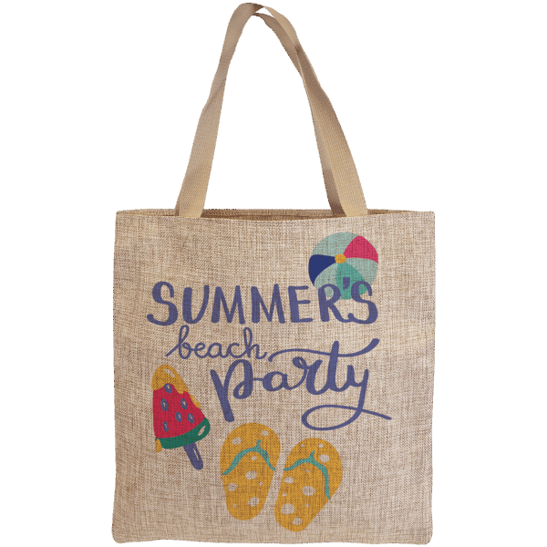 15 1/4" x 15 1/2" Burlap Sublimatable Gift Bag