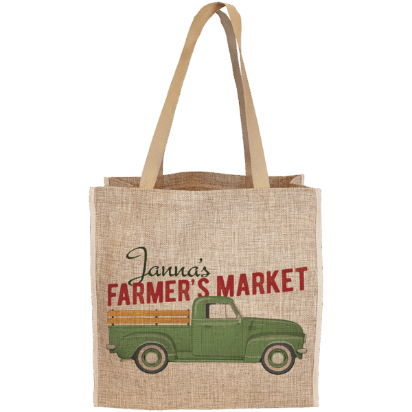 15 3/4" x 15 1/2" Burlap Sublimatable Gift Bag with 6 1/2" Gusset