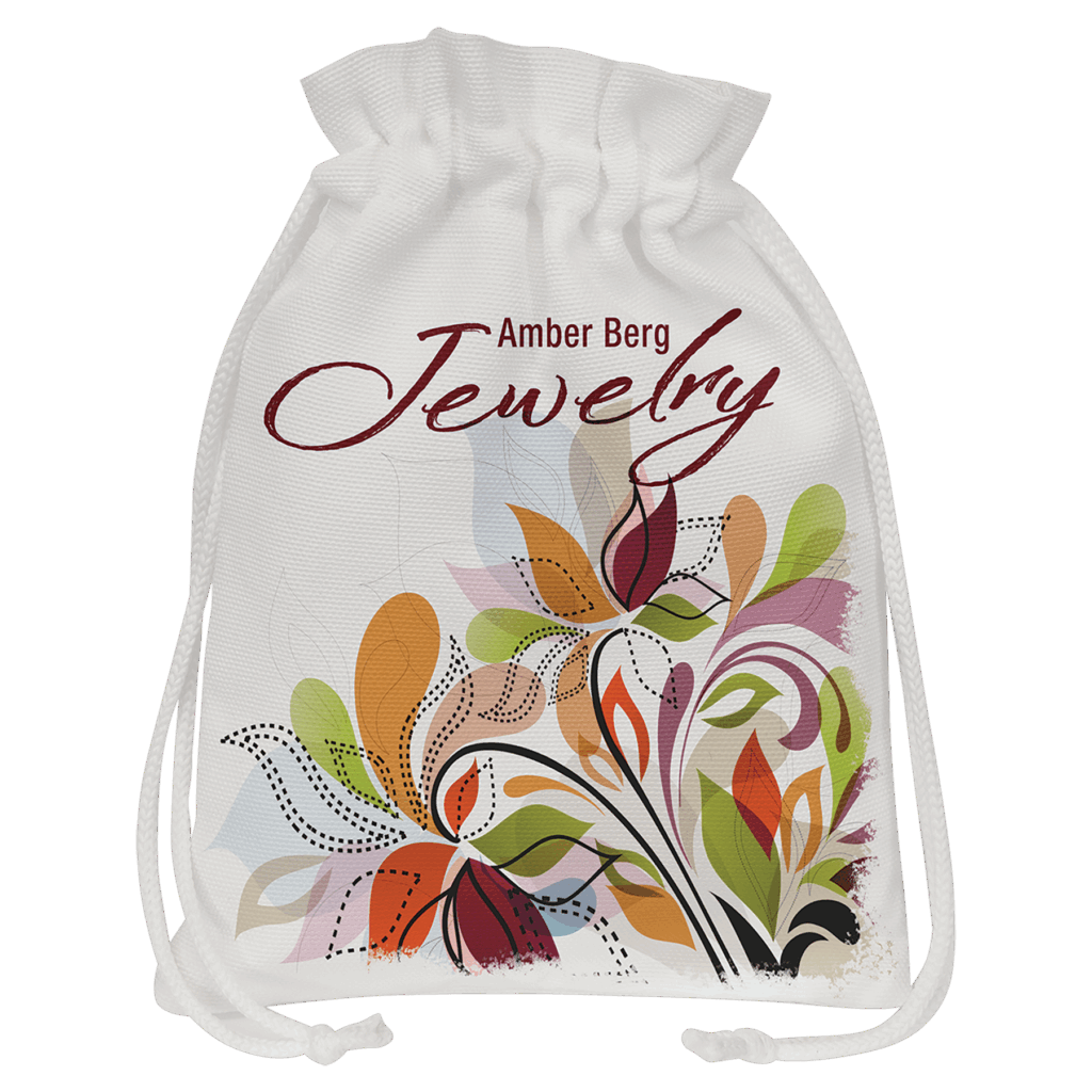 6 1/4" x 9" White Canvas Drawstring Bag