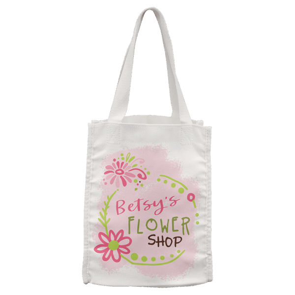 8" x 10" White Canvas Gift Bag with 3" Gusset