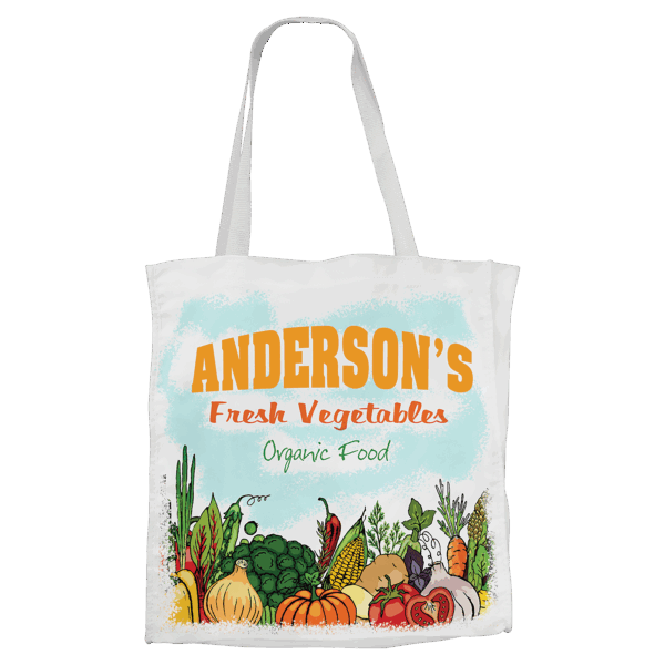 15 1/2" x 15 1/2" White Canvas Bag with 5" Gusset