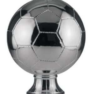 10 1/2" Silver Soccer Ball Resin