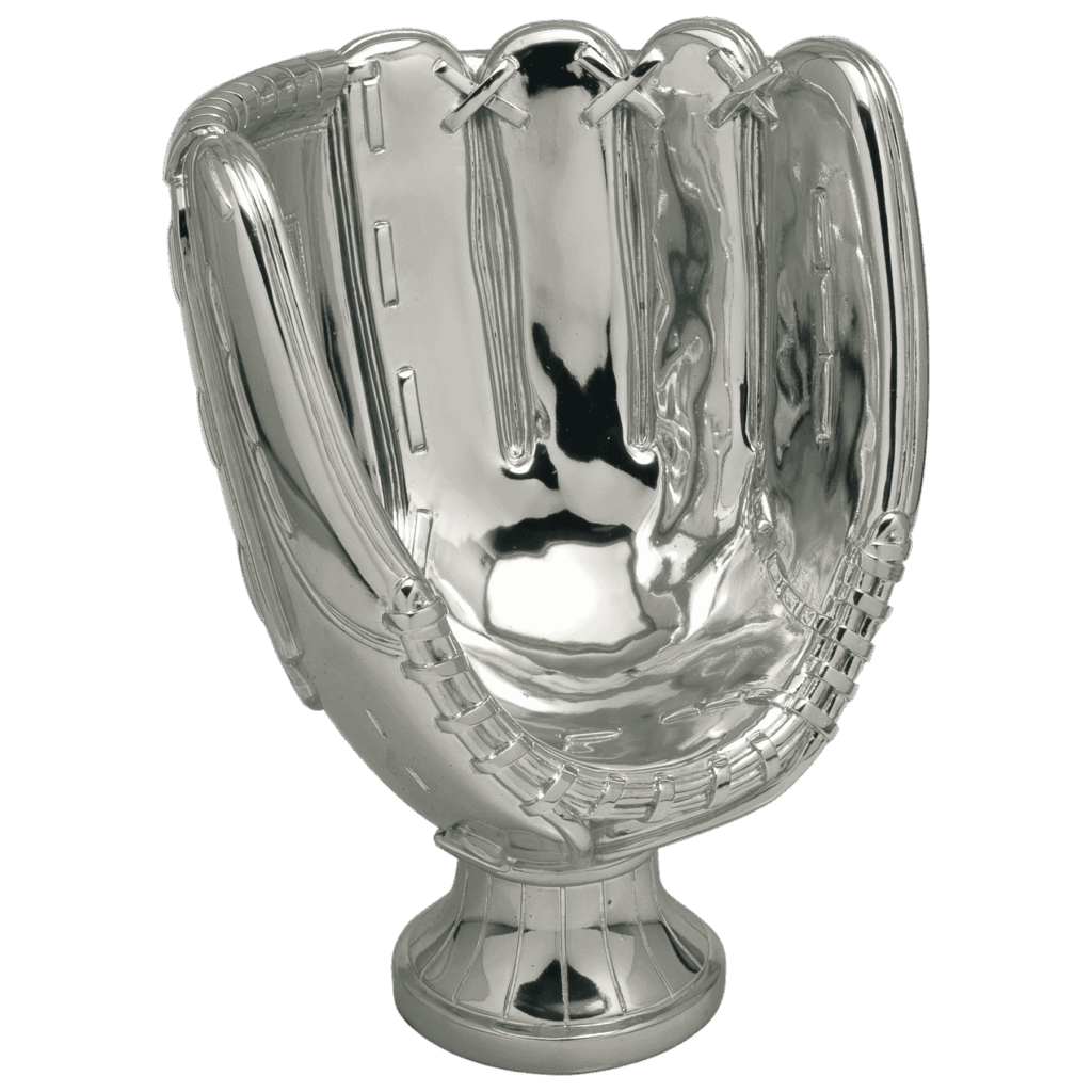 10 3/4" Silver Baseball/Softball Glove Resin