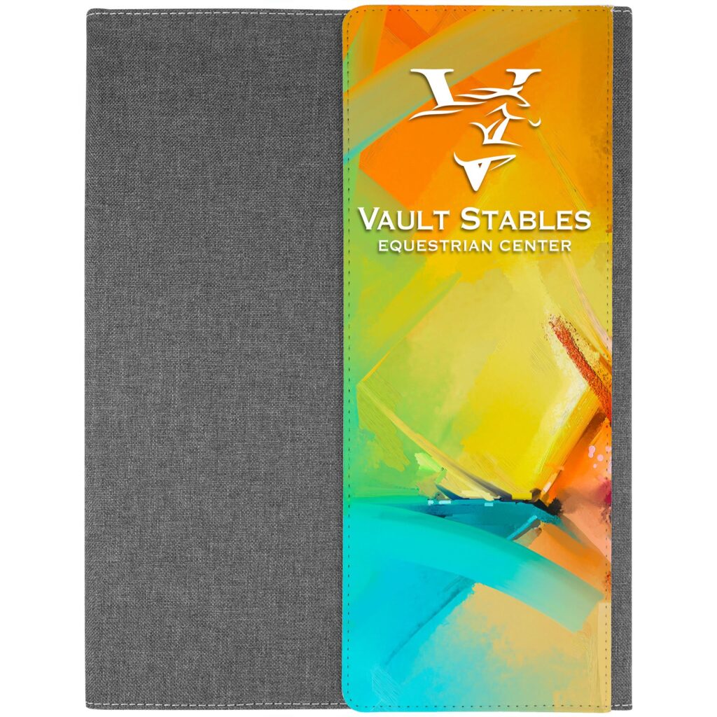 9 1/2" x 12" Subli-Tru Portfolio Fold Over Flap Front Cover with Note Pad
