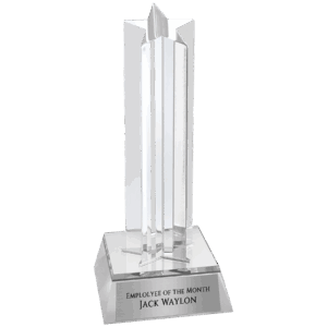 6 3/4" Silver Star Column Acrylic with Silver Base