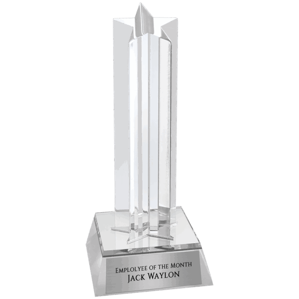 6 3/4" Silver Star Column Acrylic with Silver Base