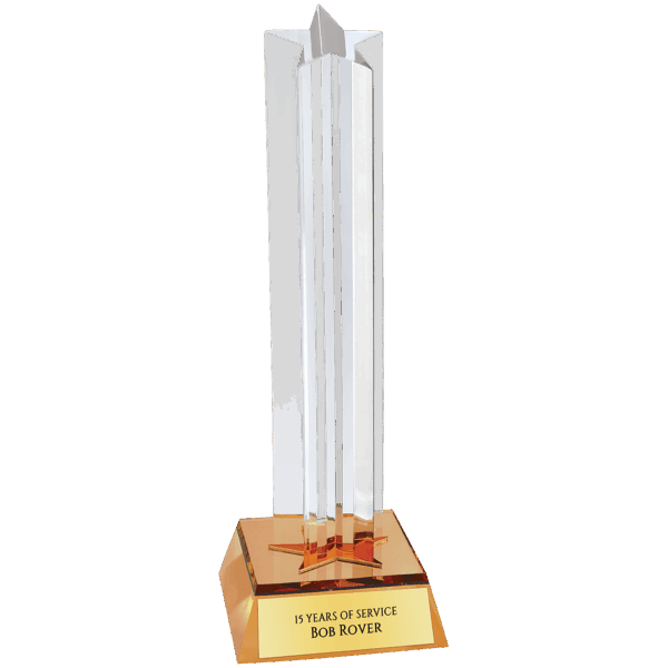 8 1/2" Gold Star Column Acrylic with Gold Base