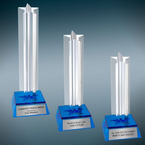 Blue Star Column Acrylic with Blue Base Sample Set