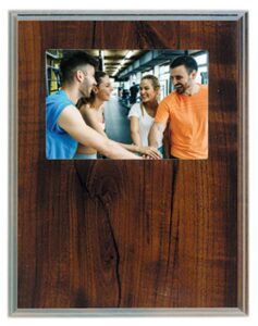 7" x 9" Cherry Finish Slide-In Frame Plaque with 5" x 3 1/2" Window