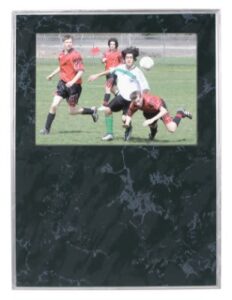 9" x 12" Black Marble Finish Slide-In Frame Plaque with 7" x 5" Window