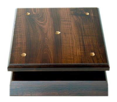 8 3/4" x 9 3/4" x 3/4" Cherry Finish Slant Front 4-Post Base