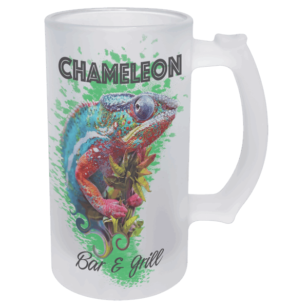 16 oz. Sublimatable Frosted Beer Glass with Handle