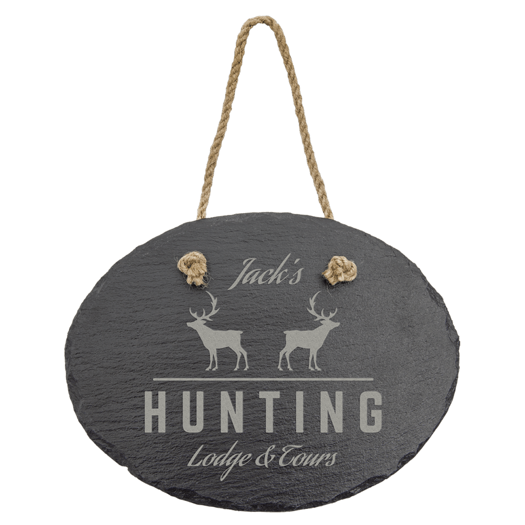 7 3/4" x 6" Oval Slate Decor with Hanger String
