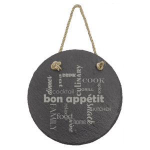 7" Round Slate Decor with Hanger String