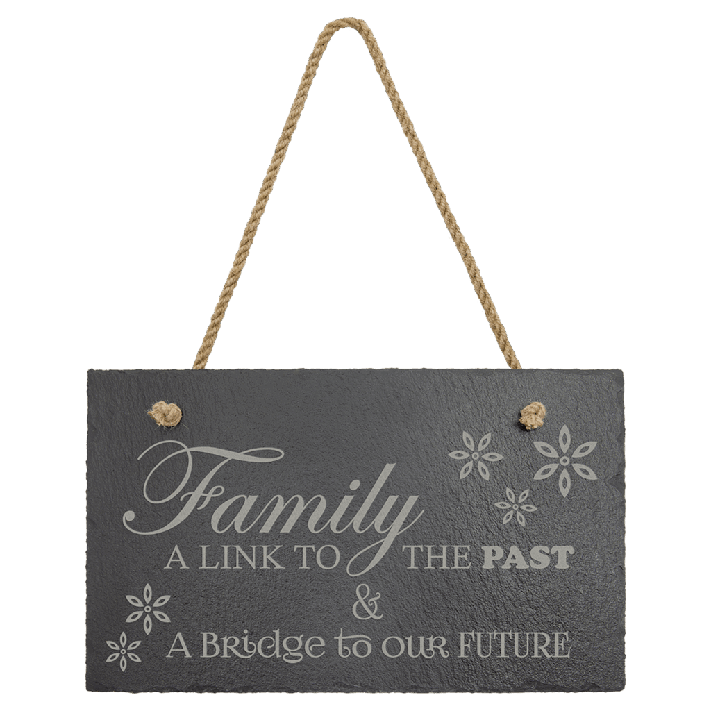 11 3/4" x 7" Rectangle Slate Decor with Hanger String