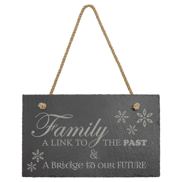 11 3/4" x 7" Rectangle Slate Decor with Hanger String