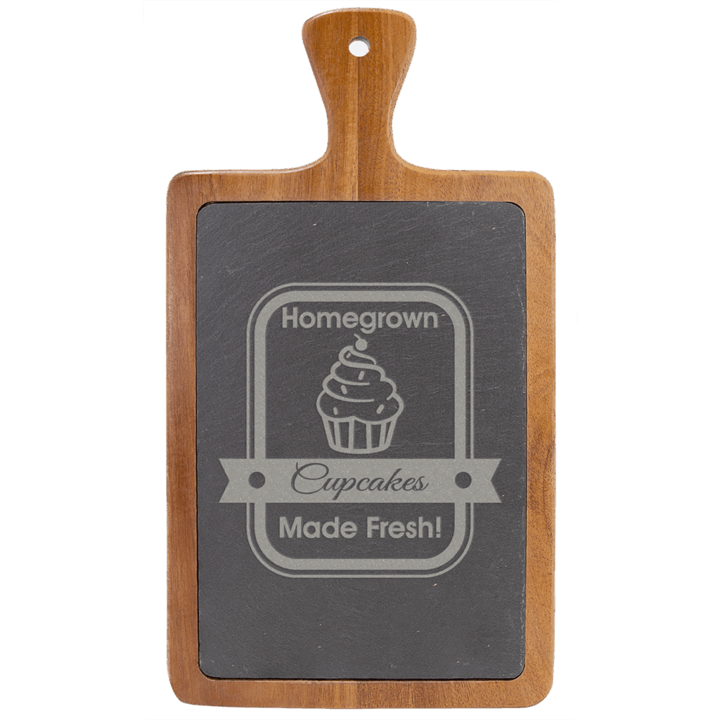 13 1/4" x 7" Acacia Wood/Slate Cutting Board