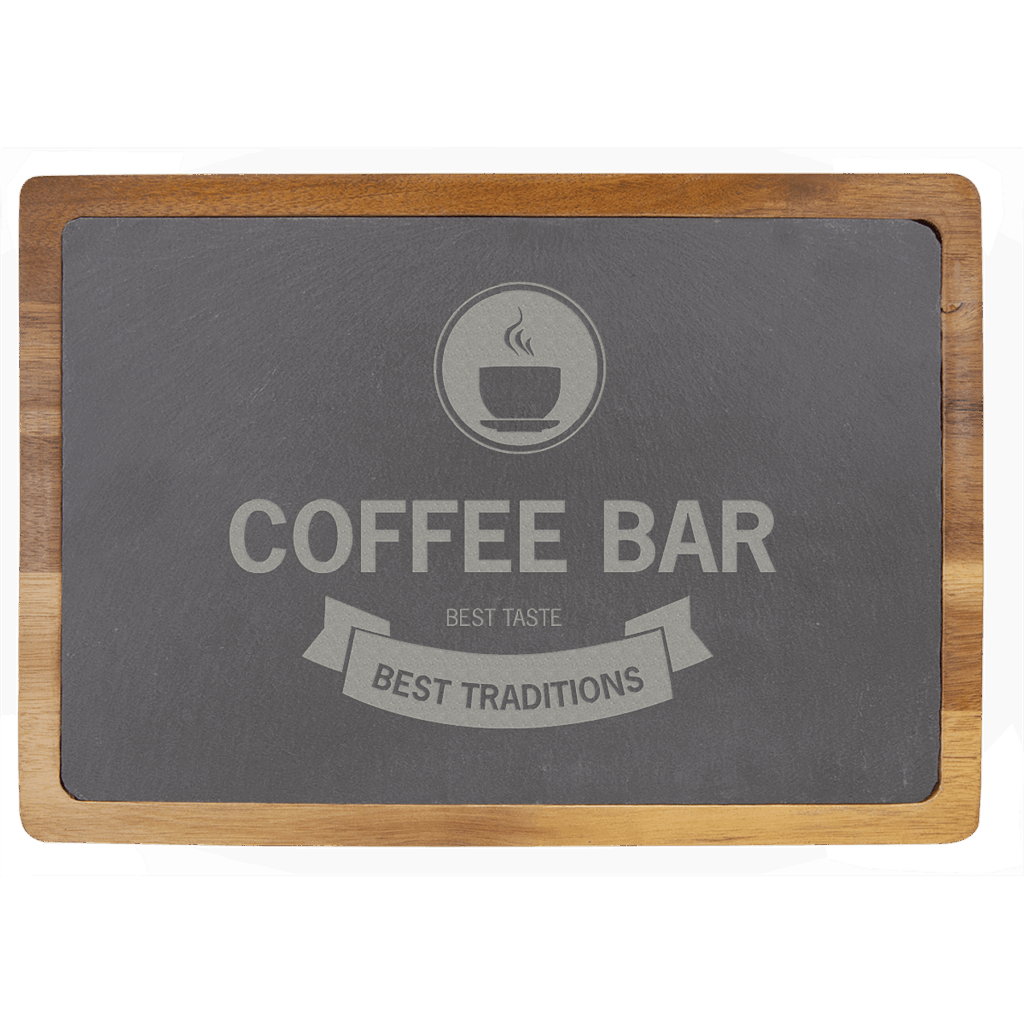 13" x 9" Acacia Wood/Slate Cutting Board