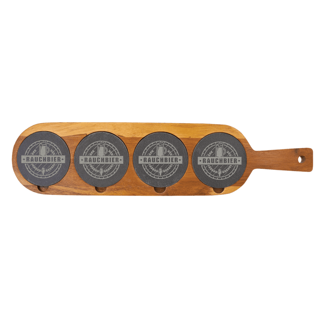 18 1/2" x 4 1/4" Acacia Wood/Slate Serving Board
