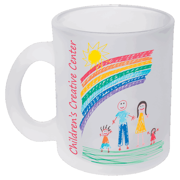 10 oz. Sublimatable Frosted Glass Mug with Handle