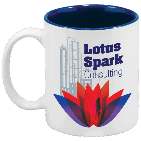 11 oz. White/Blue Sublimatable Ceramic Mug