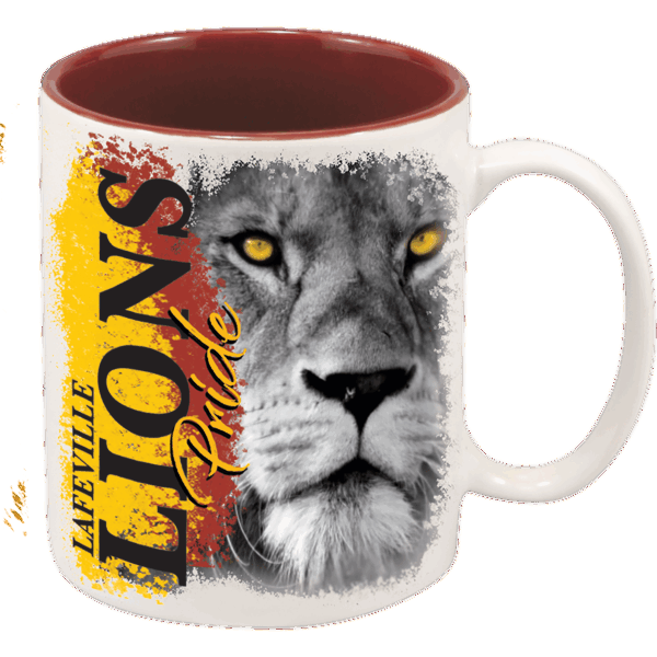 11 oz. White/Maroon Sublimatable Ceramic Mug