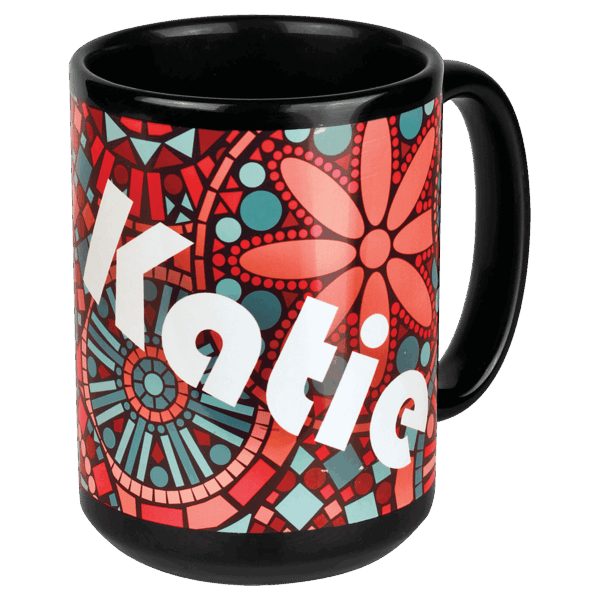 15 oz. Black/White Sublimatable Ceramic Banner Mug