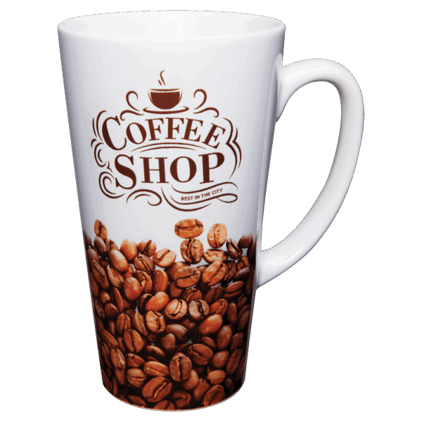 17 oz. Sublimatable White Latte Mug with Handle